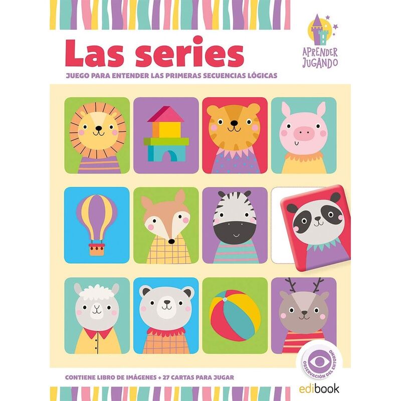 Imagiland aprender jugando libro con figuras troqueladas 'las series logicas' 28x21cm y tapa dura