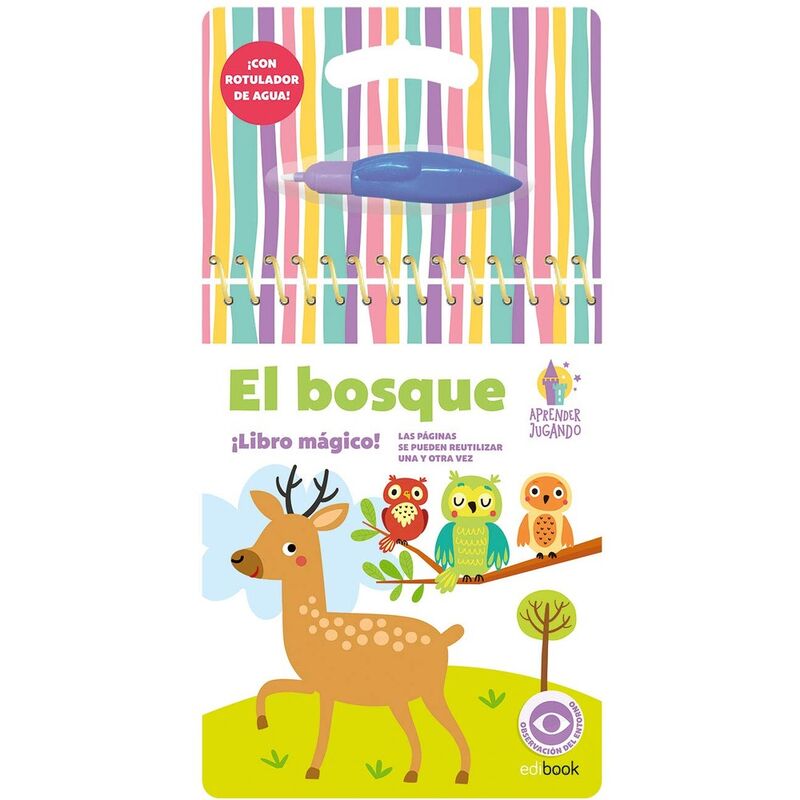 Imagiland aprender jugando libro mágico con rotulador agua 'el bosque' 18x14cm