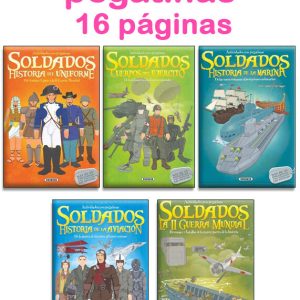 Libro actividades y pegatinas soldados con tapa blanda 16 páginas